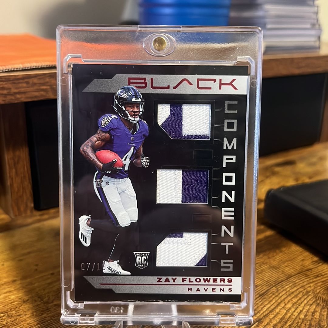 Zay Flowers 2023 Panini Black Components Rookie Tri-Patch