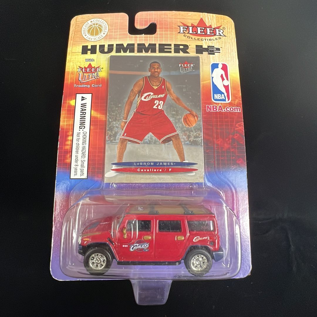 Lebron James (Cavaliers) good ROOKIE card + Hummer H2 die-cast ~ 2003 -04 Fleer Ultra