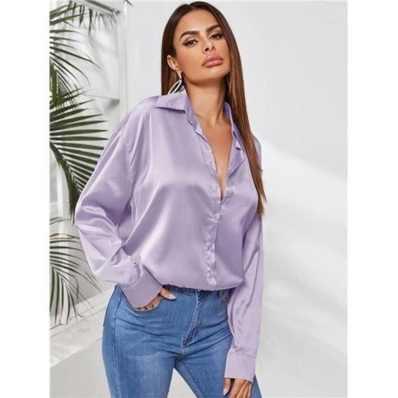 Lavender Satin Sweetheart latest Satin Blouse