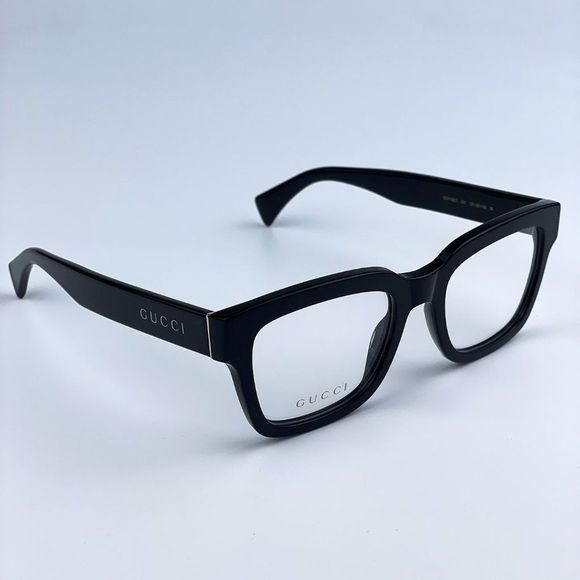 メガネ Gucci Eyeglass Frame GG1138O 001 Black Horn-Rimmed Unisex Gucci™ GG1138O Square Eyeglasses | EyeOns.com