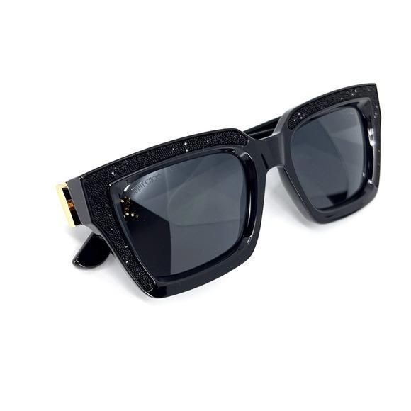 サングラス JIMMY CHOO Woman Sunglasses Black MEGS/S 807T4 Jimmy Choo Rectangular Sunglasses Megs 807T4 Black 51mm