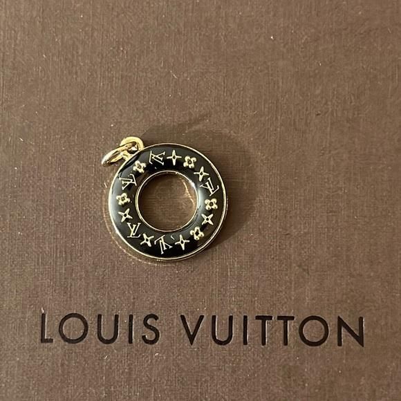 Luxury LV small donut zipper pull charm black & gold double