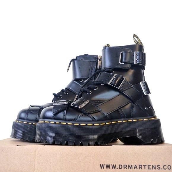 Dr. Martens rare NIB Black Jadon Straps leather platform boots