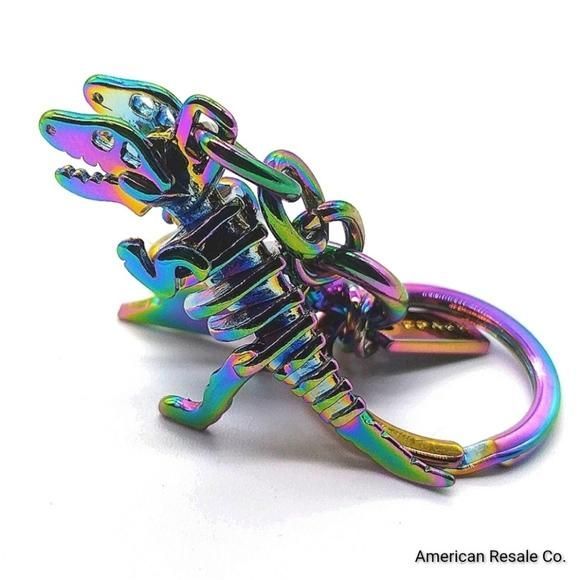 Coach Rainbow Holographic Oil Slick 2024 Rexy Bag Charm Key Fob