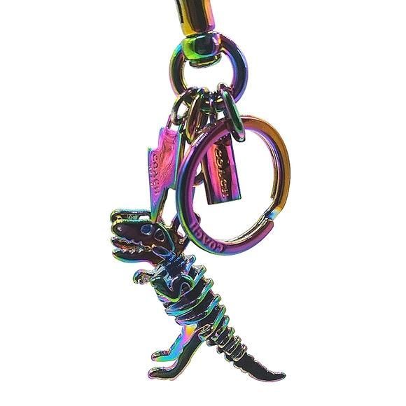 Coach rexy oil online slick keychain