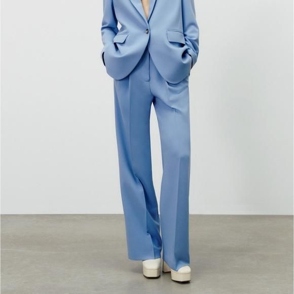 Zara Blue Wide Leg Trousers Size Small NWT  Whatnot: Shop, Sell, Connect