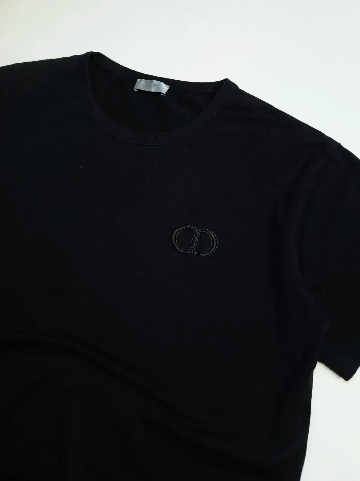 Christian Dior CD Icon Logo Embroidered Men's Black T-shirt Size S