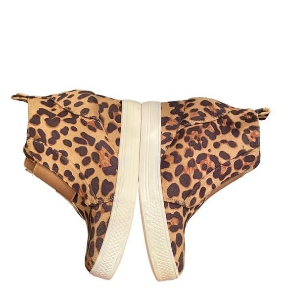 CCOCCI Leopard print Zoey platform wedge sneaker ankle booties