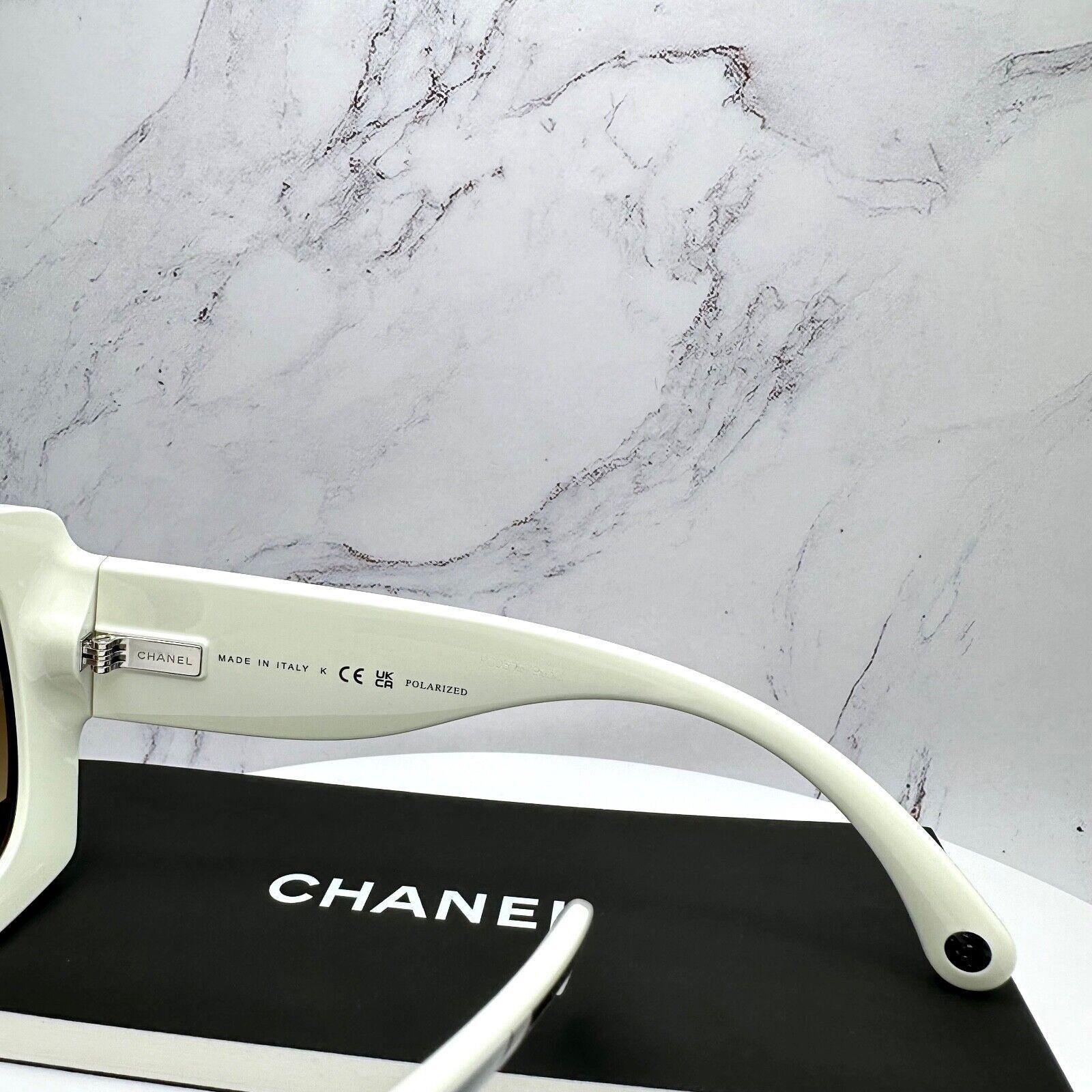 Chanel Sunglasses Black White Polarized Square CC Logo Chanel Sunglasses Black White Polarized Square CC Logo