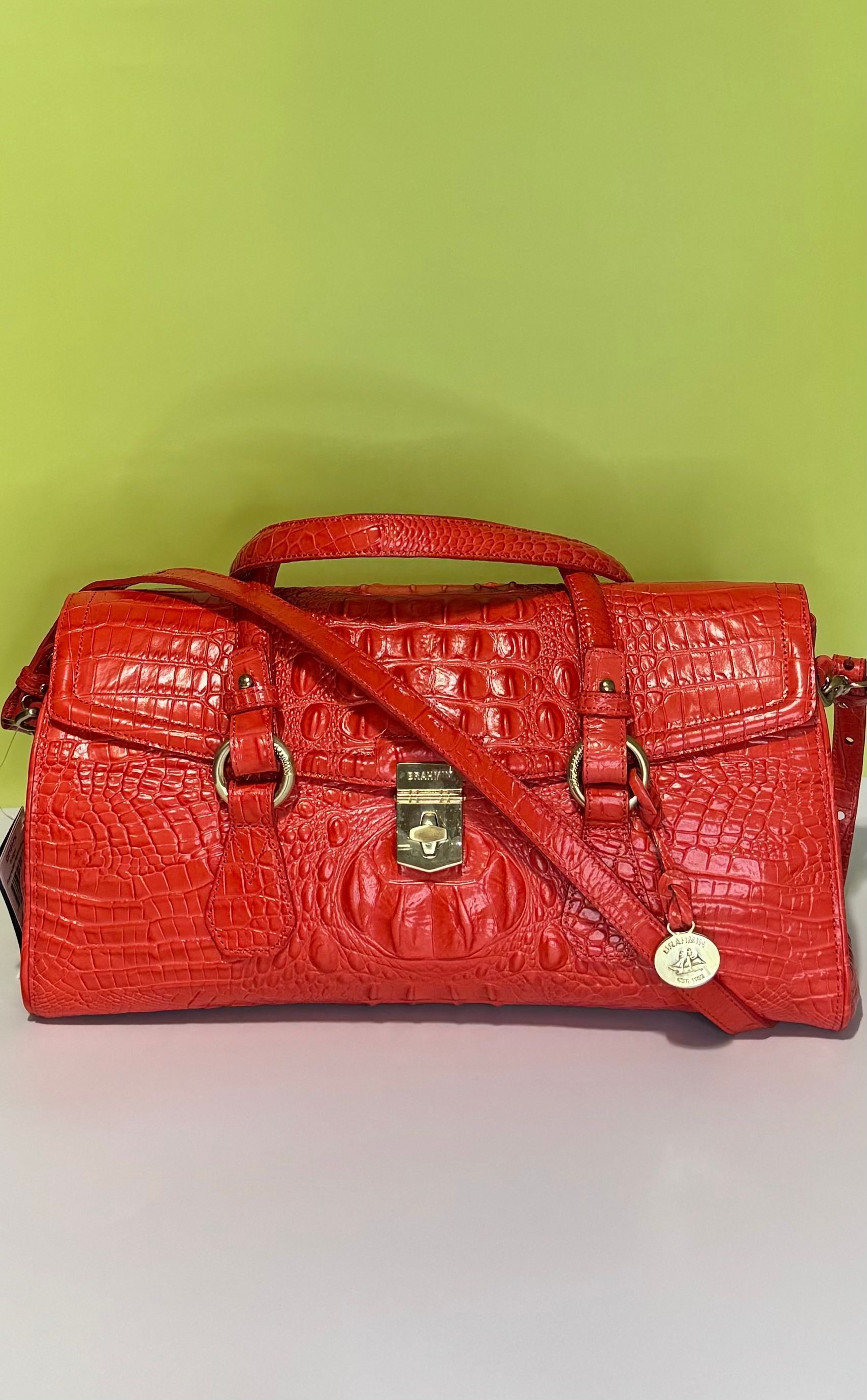 50% OFF MSRP!!! NWT Brahmin Bridget Leather Croc Embossed Shoulder Bag  Purse Firecracker Melbourne MSRP $325 · Whatnot: Buy, Sell & Go Live