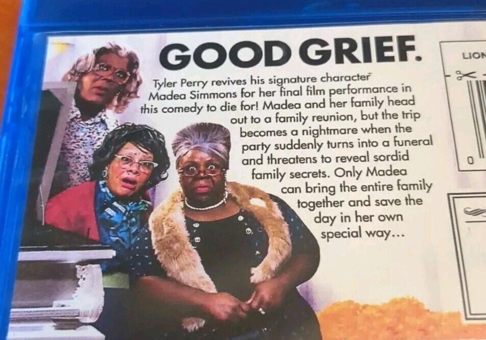 A Madea Family Funeral Blu-ray Tyler Perry Cassi Davis Patrice
