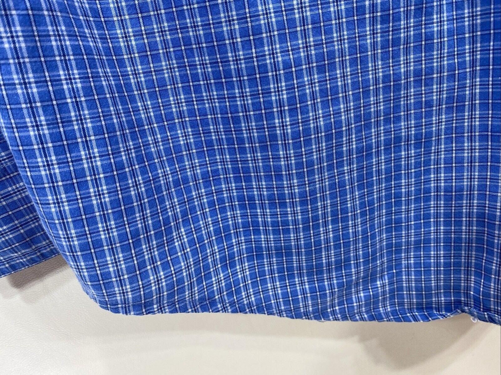 リこっちページ Chaps Plaid Shirt Size Blue Multi Color Button Front Long