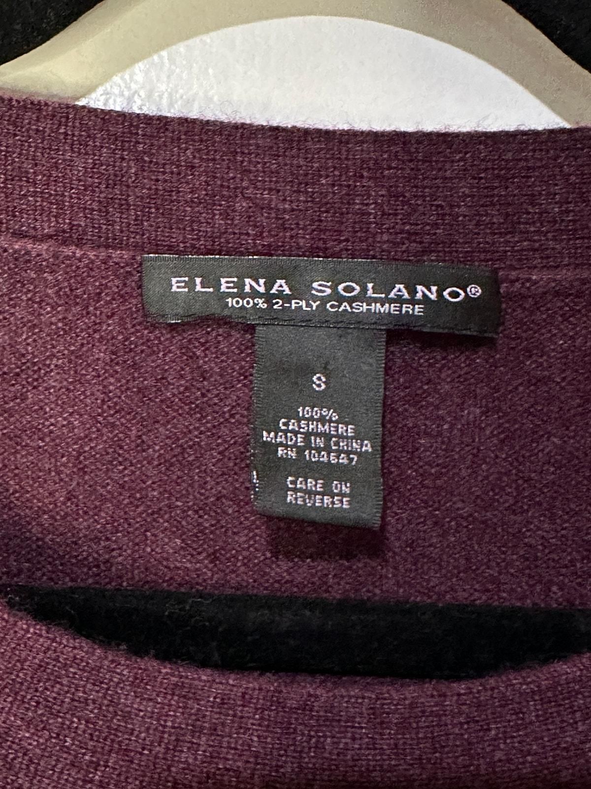 Elena Solano 100 2 Ply Cashmere Long Sleeve Deep Purple Sweater Size Small EUC Whatnot Buy Sell Go Live