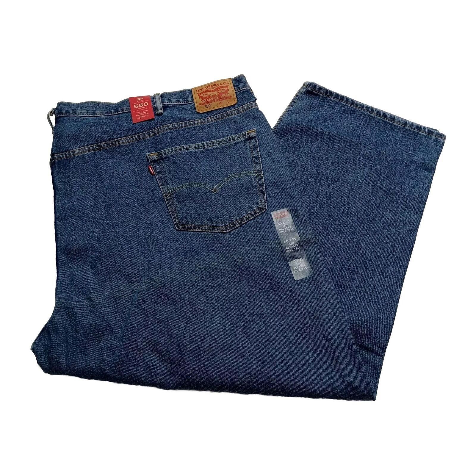 Levi's 550 Relaxed Jeans Men's Size 60x30 Big & Tall Blue Levi's 550 Relaxed Jeans Men's Size 60x30 Big & Tall Blue