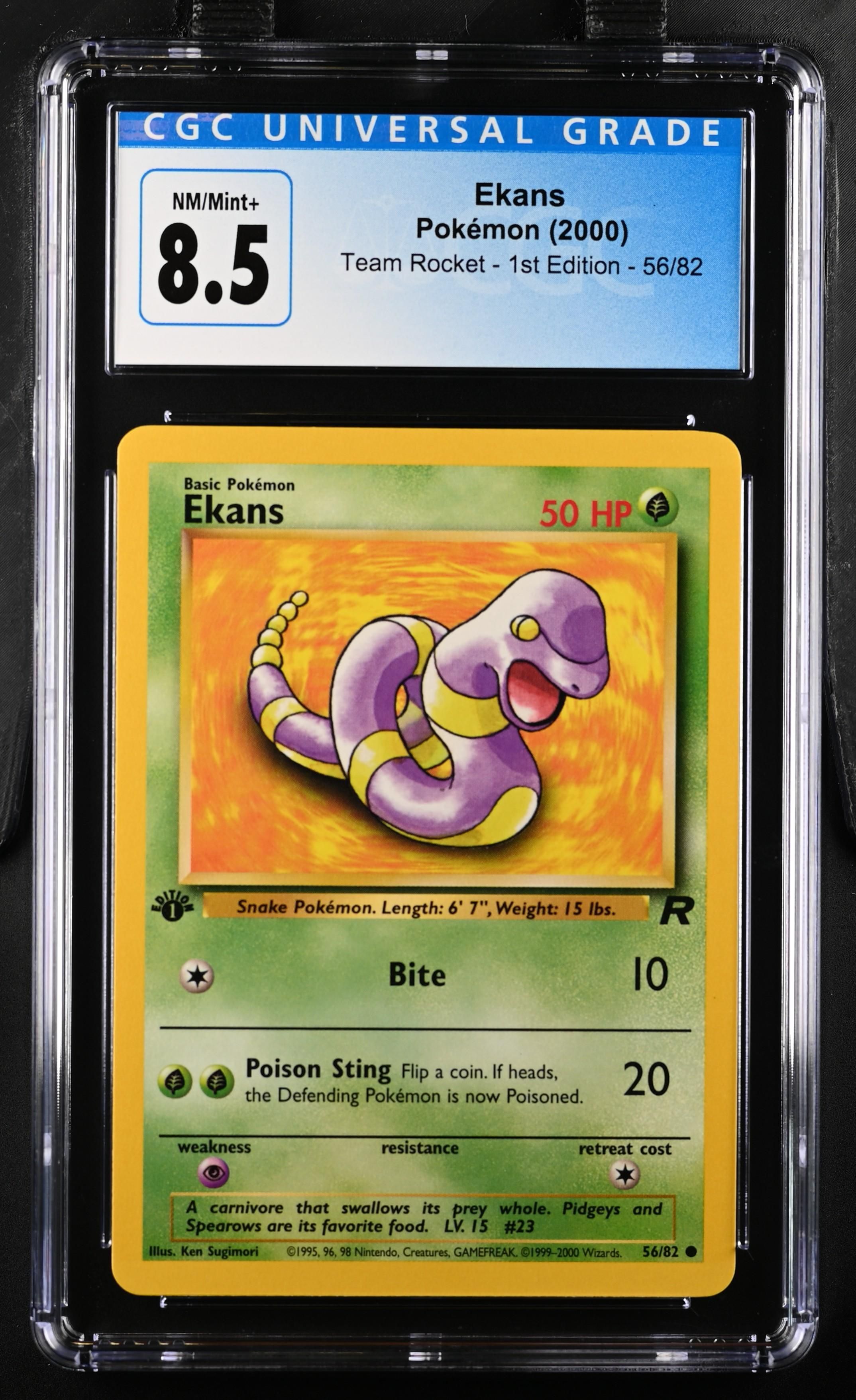 Pokémon Ekans #56/82 English CGC 8.5 - 908 - 2000 Team