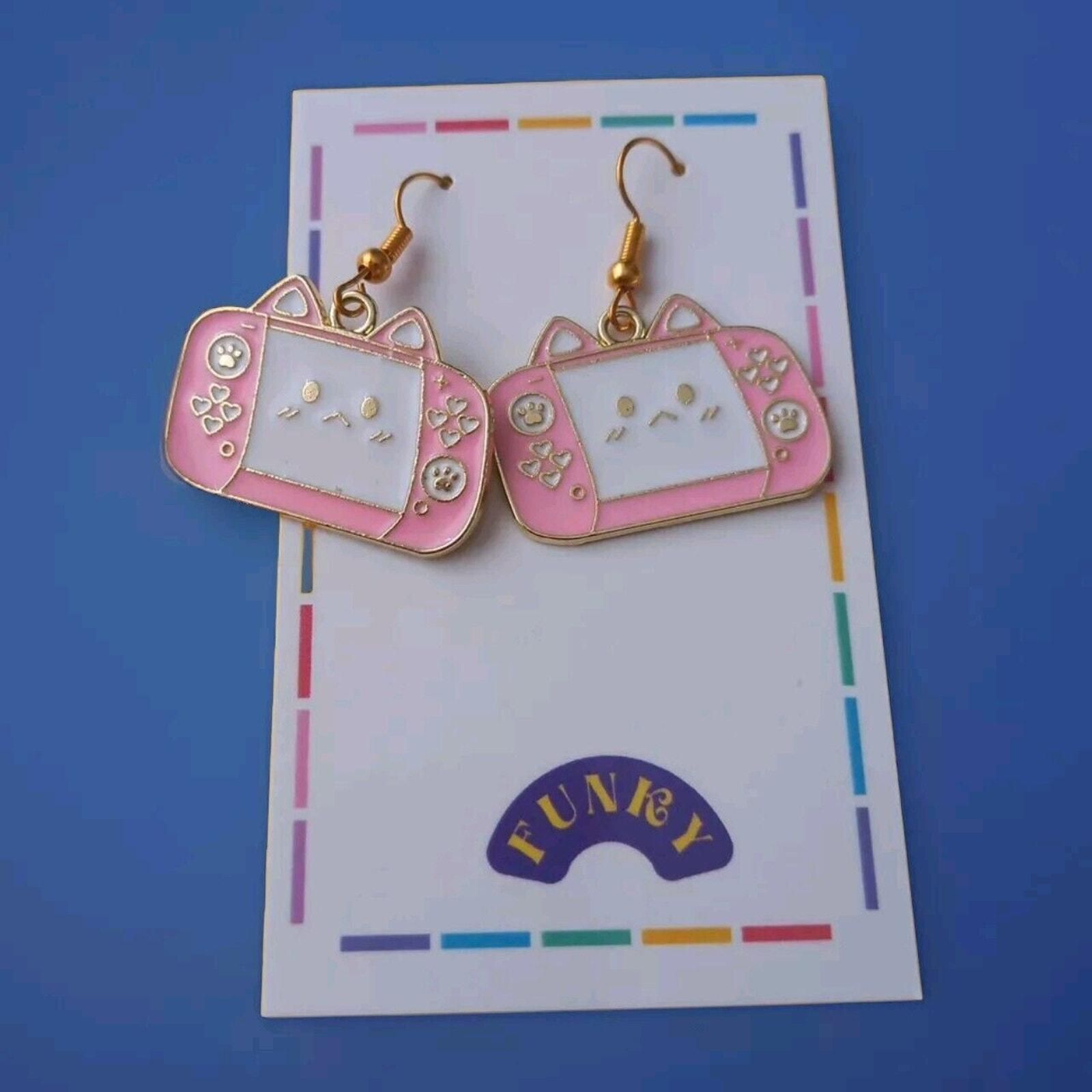 Earrings,gaming, Console, Pink, Kawaii, Quirky, jewellery Earrings,gaming, Console, Pink, Kawaii, Quirky, jewellery