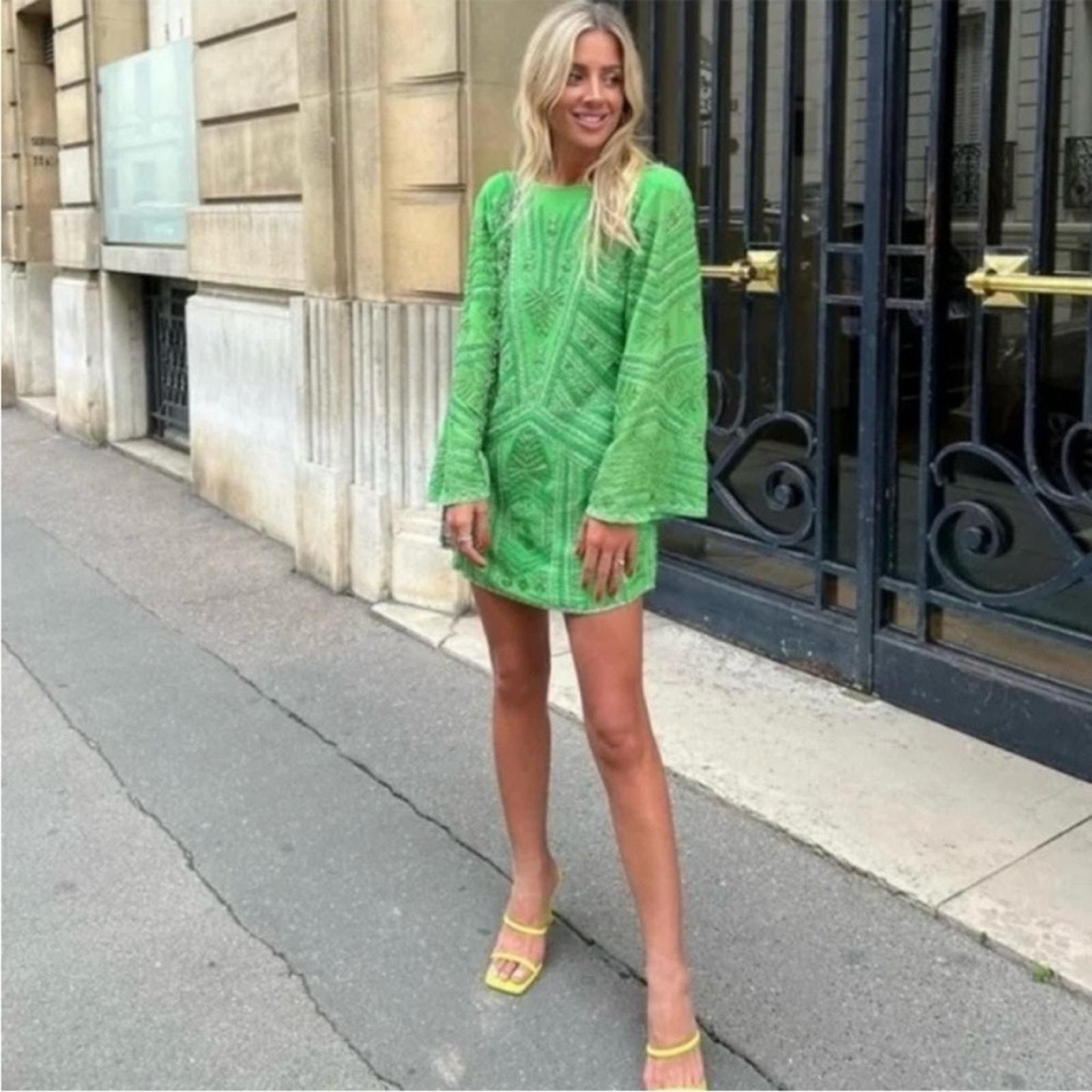 Zara Beaded Tunic Dress Green Size Small-Medium  Whatnot: Shop, Sell,  Connect