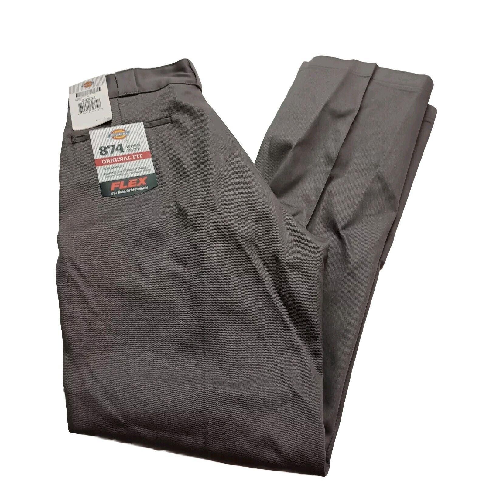 Dickies Work Pants Men's 34x34 Gray 874 Flex Original Fit