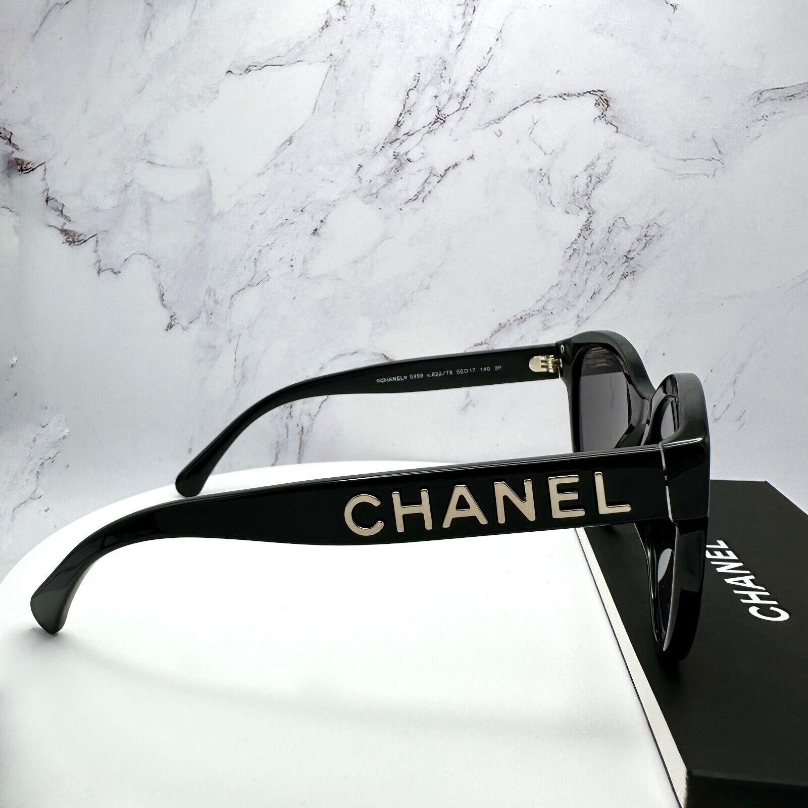 Chanel Sunglasses Polarized Black Acetate Pantos Gold 3D