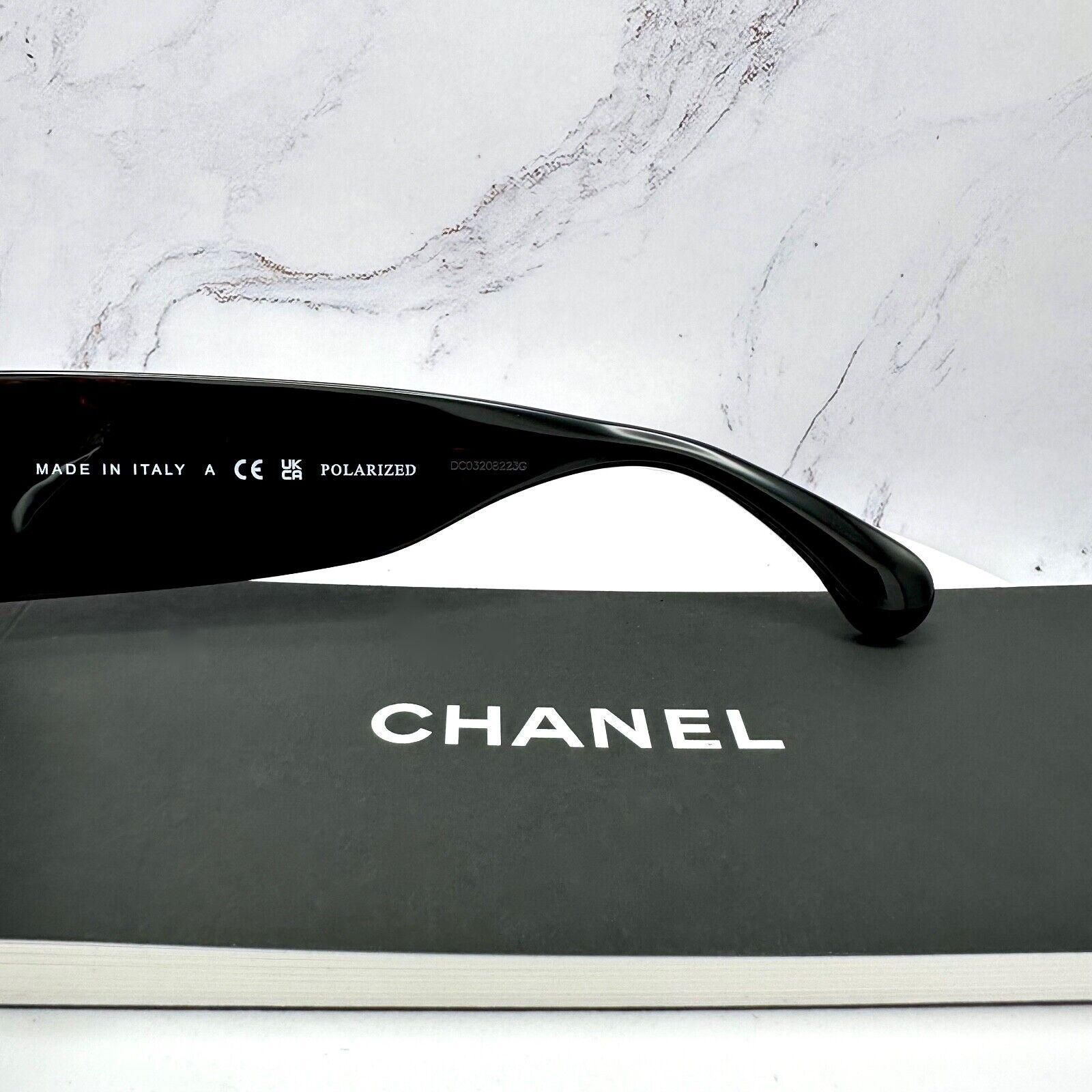 Chanel Sunglasses Black Polarized Rectangle Square Gold Chanel Sunglasses Black Polarized Rectangle Square Gold