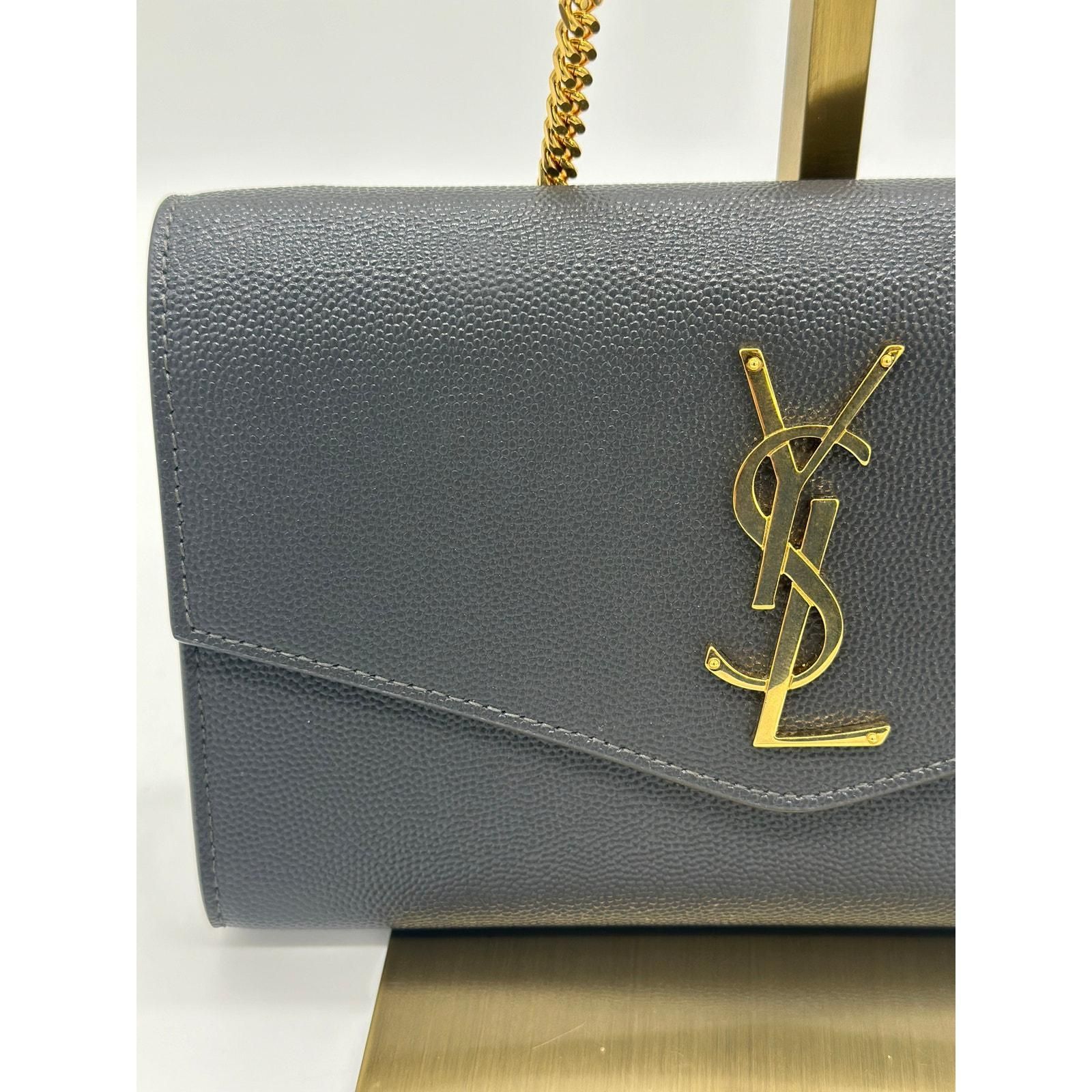 BNWT RARE GREY YSL Saint Laurent UPTOWN chain wallet in BNWT RARE GREY YSL Saint Laurent UPTOWN chain wallet in