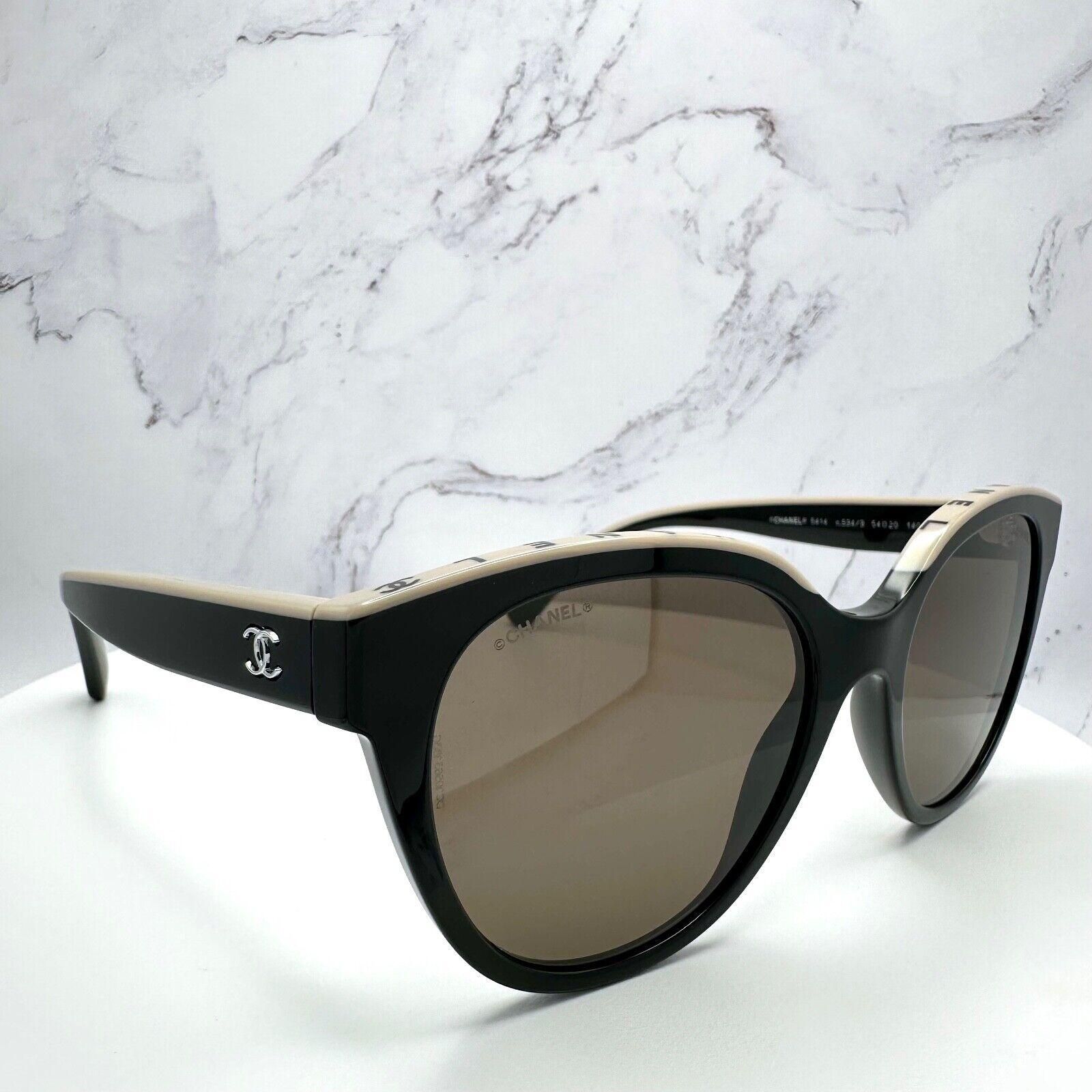 Chanel Black Beige New Sunglasses CHANEL Letter Top Frame