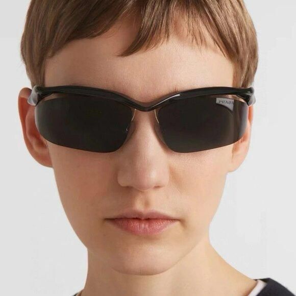 NEW Prada PRA25S 1AB5S0 Black Dark Grey Cat Eye Unisex
