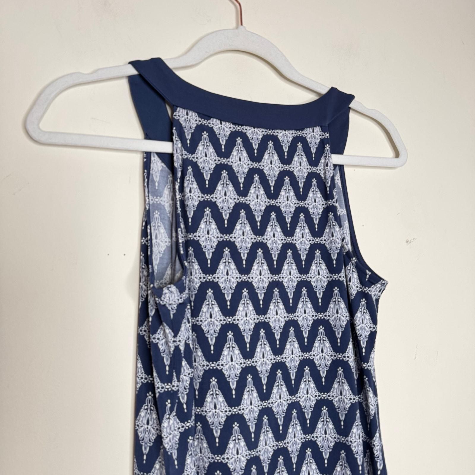 Magnolia Grace Alhambra Embroidered Trim Knit Dress Blue NWT XS Petite - Dresses - new-with-tags - Magnolia Grace1