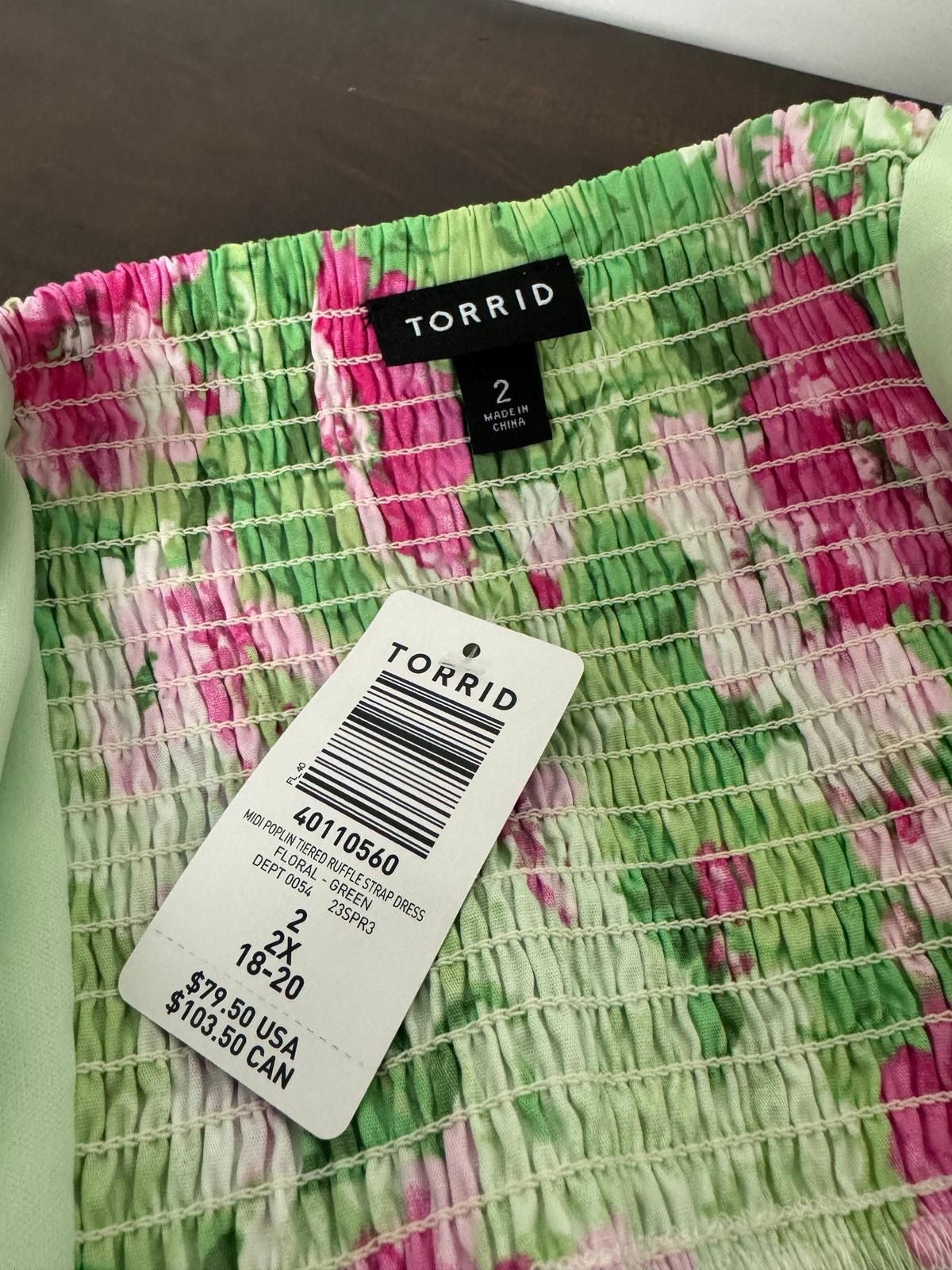 Torrid Midi Poplin Tiered Ruffle Strap Dress Floral NWT - 79.50 - 2X -  Dresses - new-with-tags - Tor  Whatnot: Shop, Sell, Connect