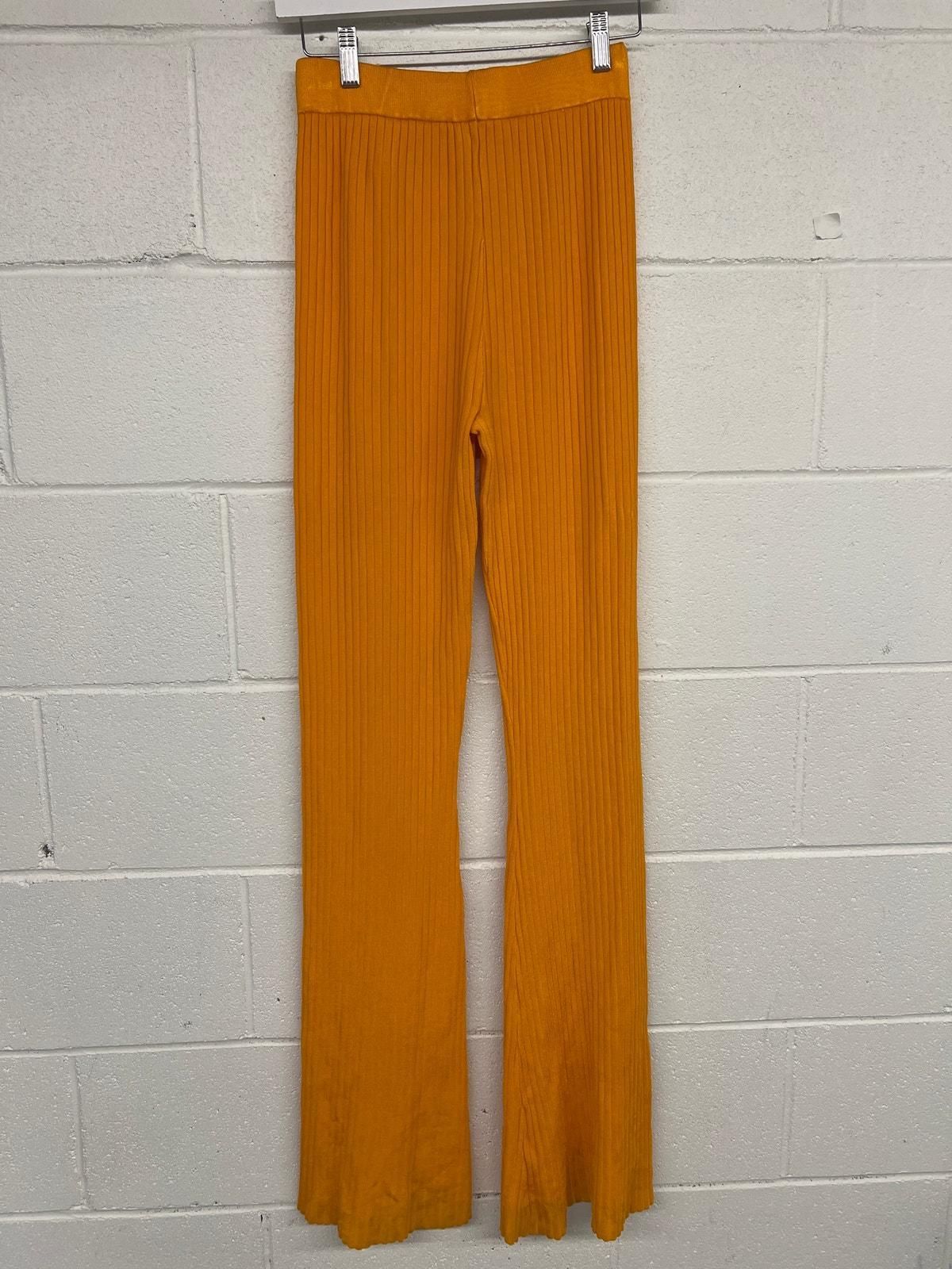 Nanushka Sz M Bright Orange Lette Ribbed Knit High Rise
