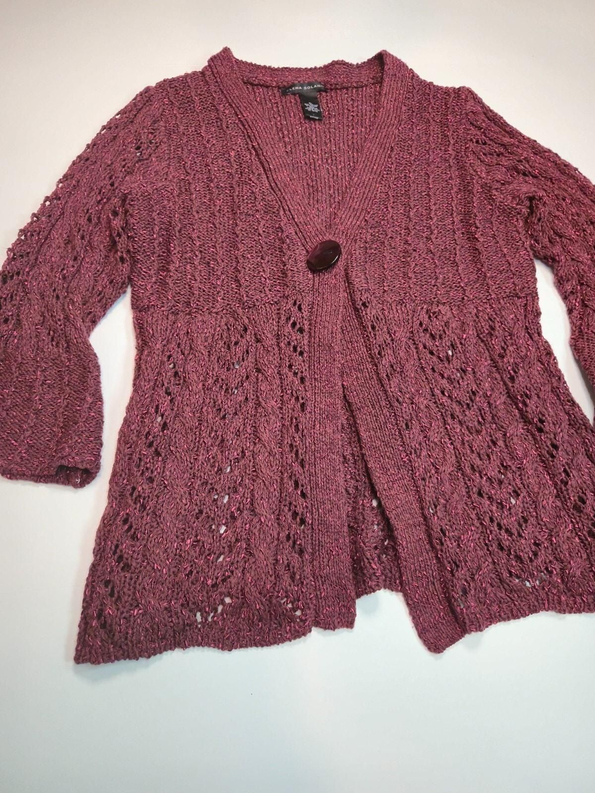 Elena Solano Womens Cardigan Heavy Airy Knit Single Button 3/4 Bell Sleeve  XL - pre-owned---excellent - Elena Solano · Whatnot: Shop, Sell, Connect
