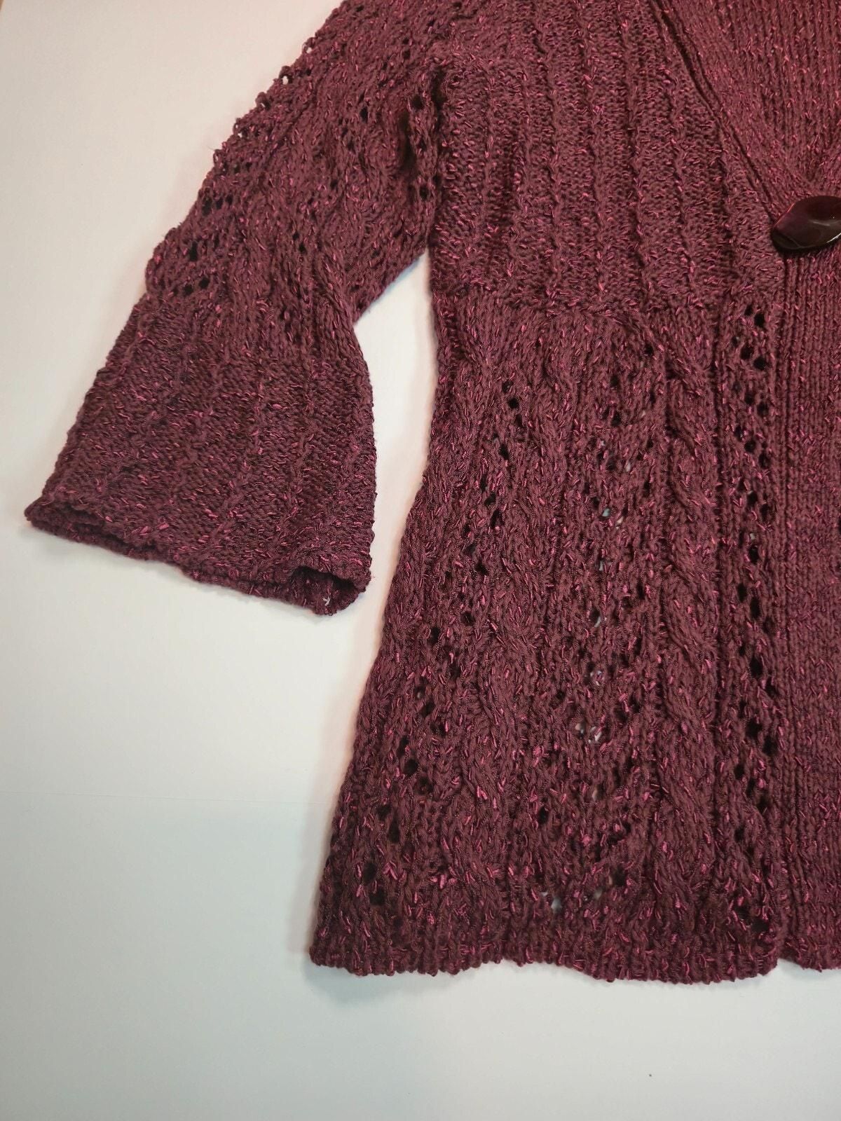 Elena Solano Womens Cardigan Heavy Airy Knit Single Button 3/4 Bell Sleeve  XL - pre-owned---excellent - Elena Solano · Whatnot: Shop, Sell, Connect