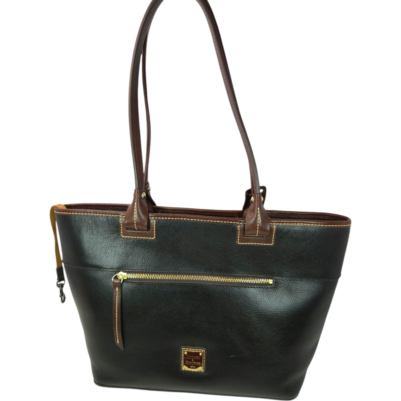 Dooney &Bourke Pebble Grain Tote Black w/ Brown Red Lining