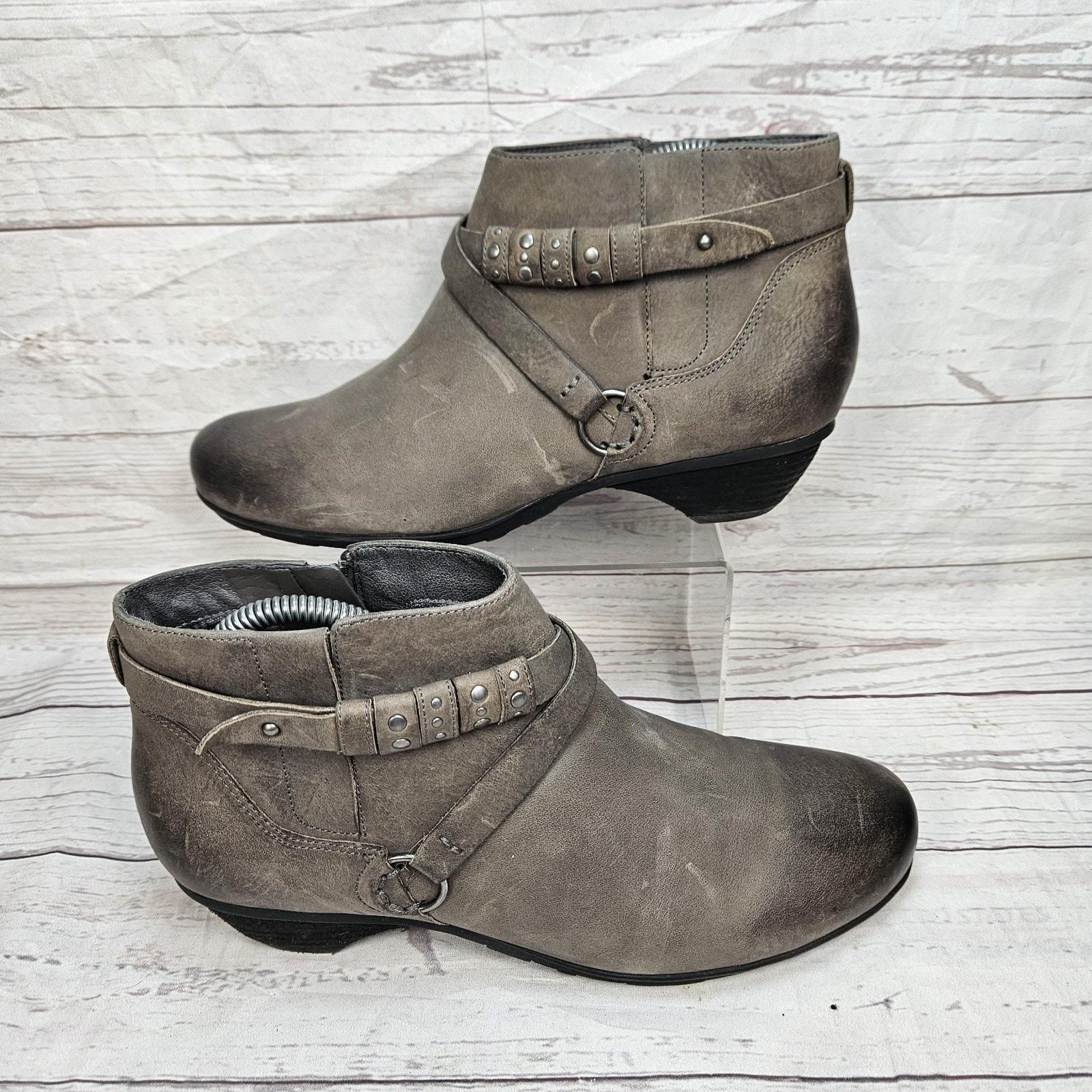 Abeo Maya Ankle Boots Women's Leather Comfort Heel Zip Booties