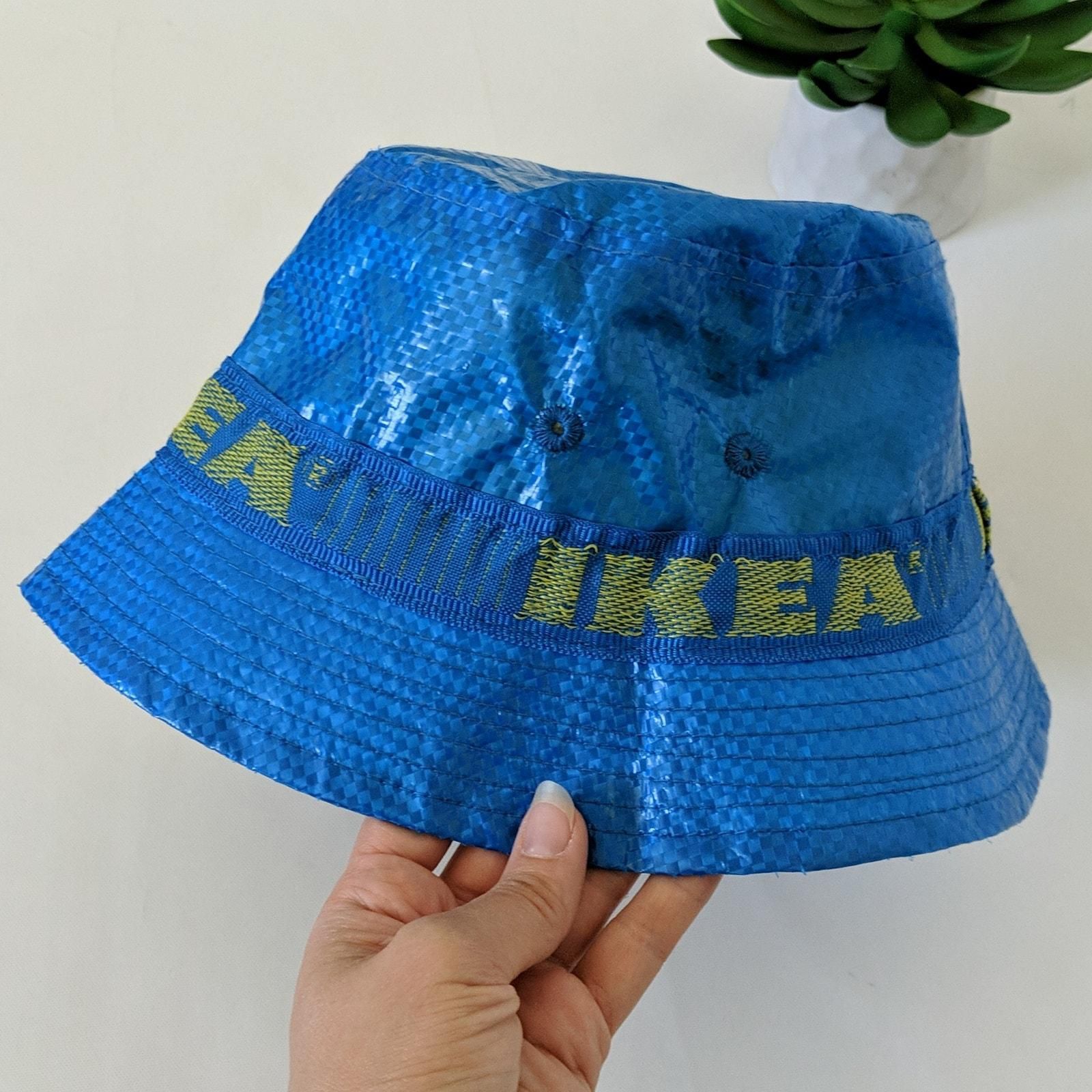IKEA Bucket Hat Knorva Frakta Shopping Bag Blue Yellow Drippy
