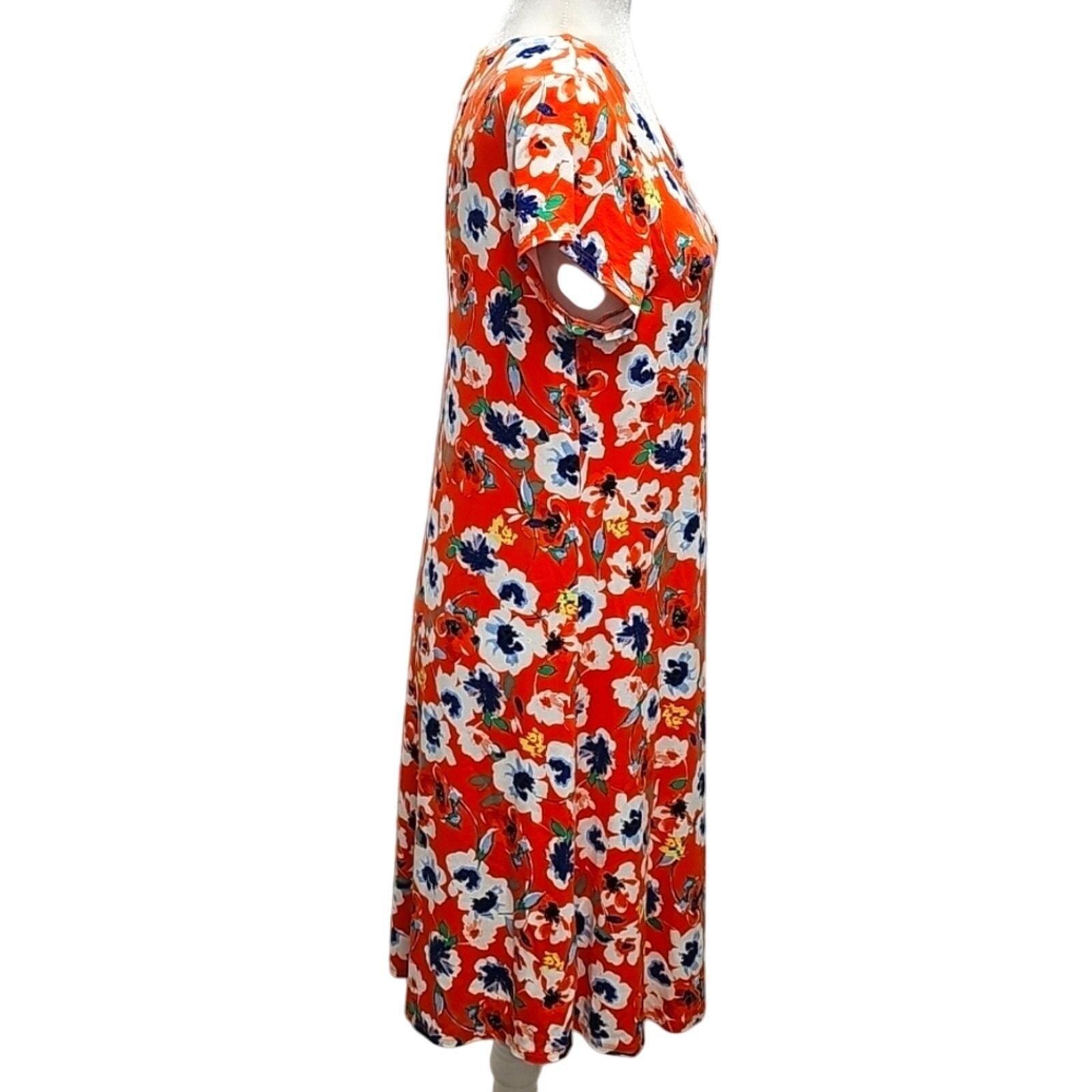 Cupio Womens Colorful Viscose Blend Round Neck Short Sleeve Floral