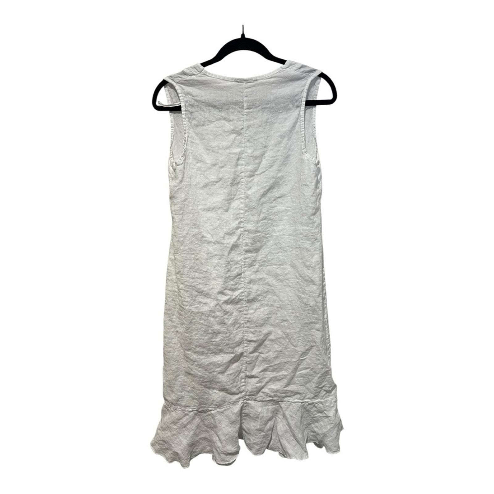 NWOT Francesca Bettini 100% Linen Dress Midi White BoHo V Neck Women's Size M - Francesca Bettini1