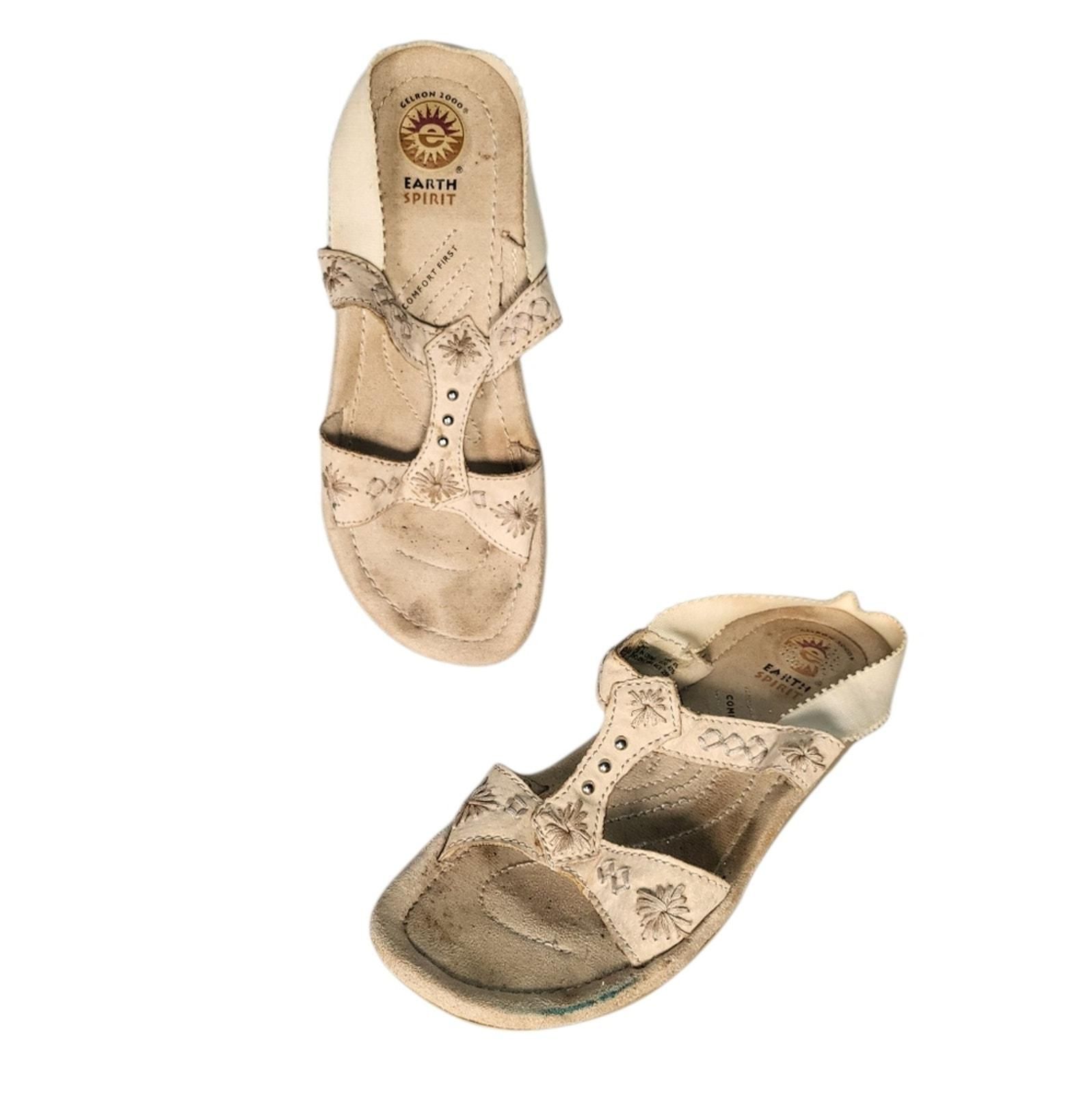 Earth Spirit Gelron 2000 Womens Tan Suede Sandals Size used