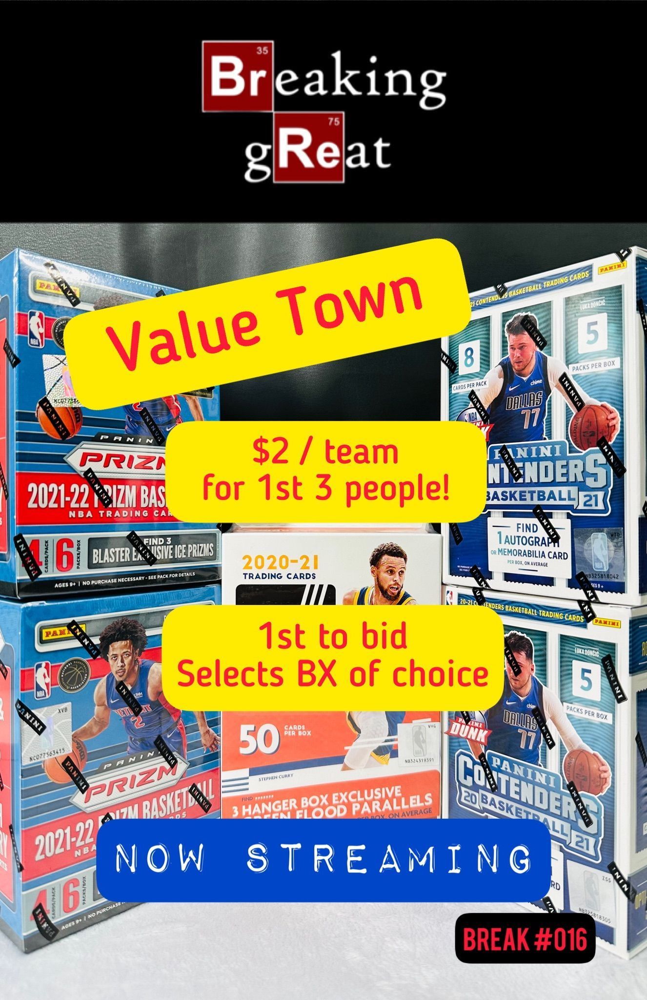 Whatnot   VALUE TOWN! Current BX: 2021 Prizm   $2 Team For 1st 3 People