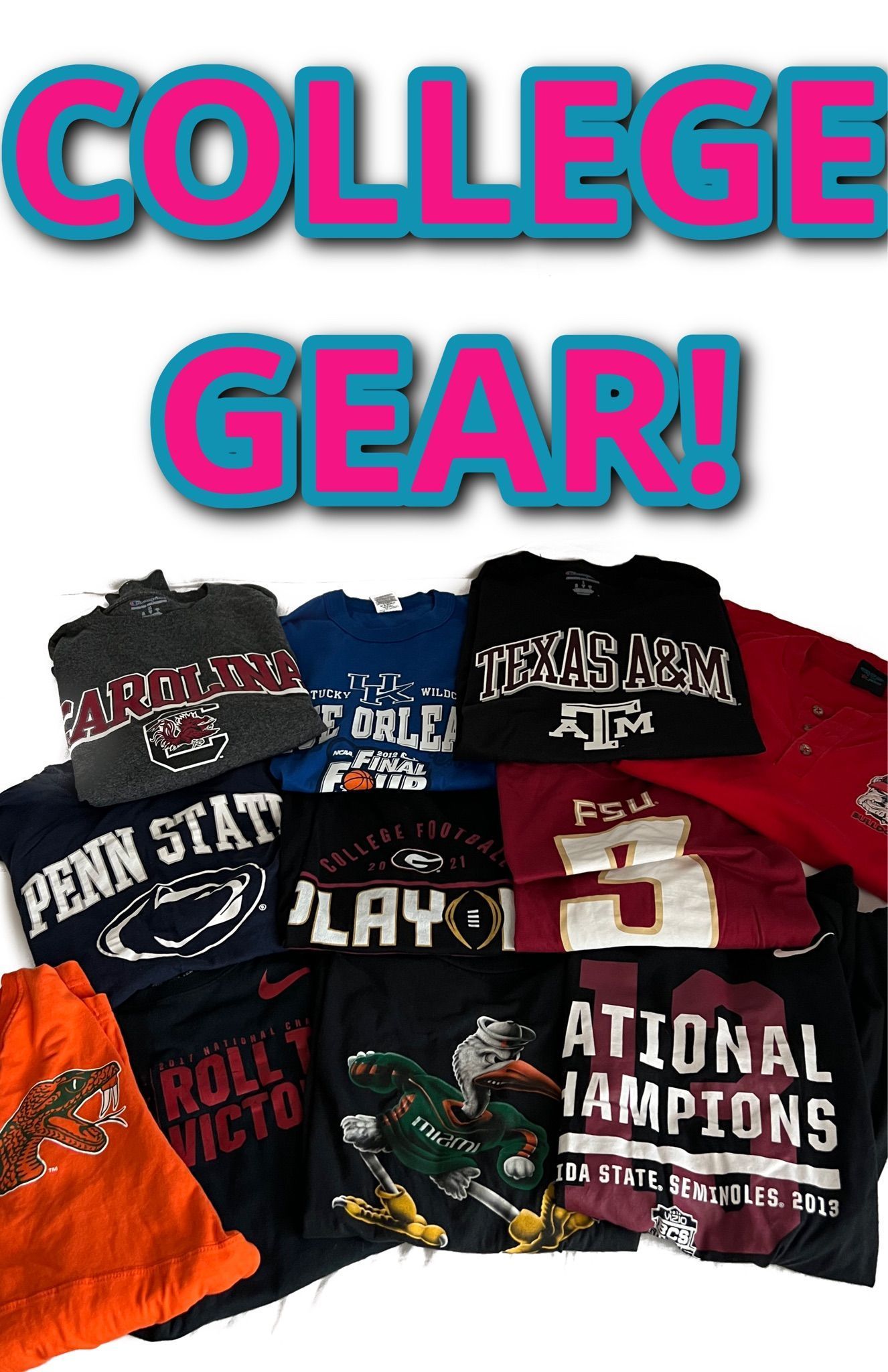 Whatnot COLLEGE GEAR!! 5 STARTS 15+ Different Colleges/Universities