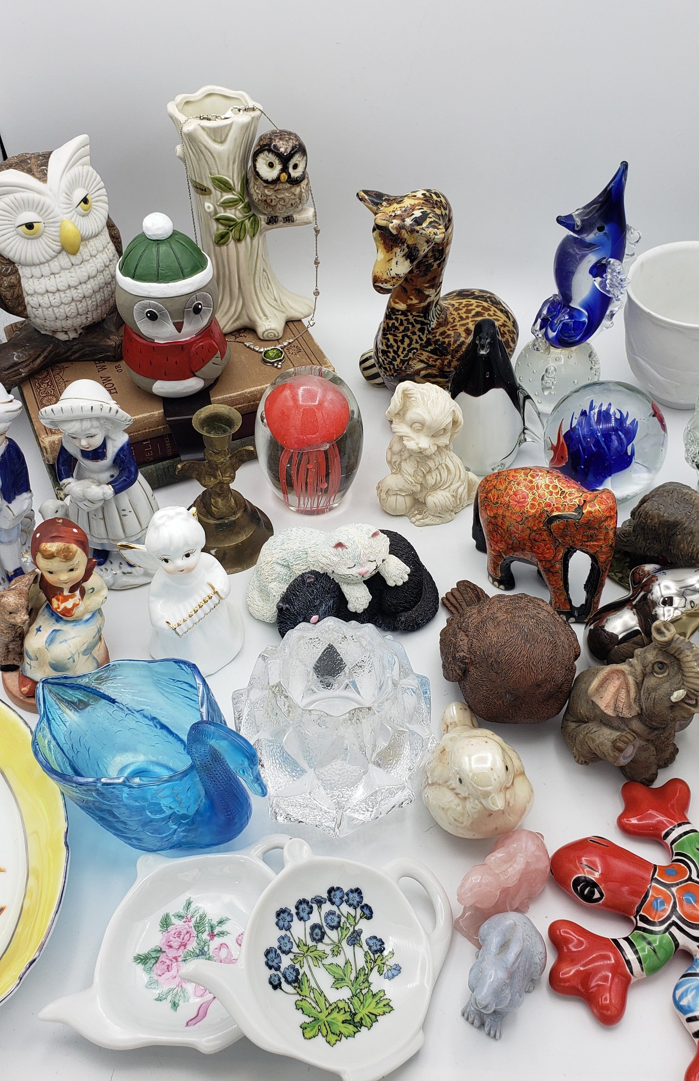 Whatnot - Owls and Cats and Elephants.. oh my! Critters, glass ...