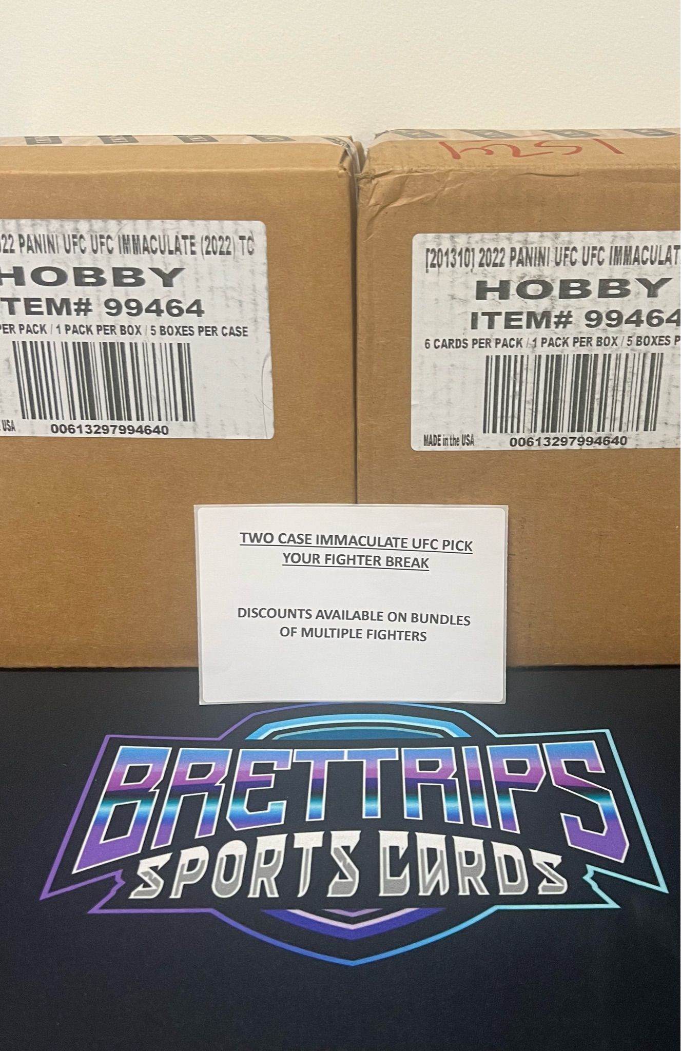 Whatnot 2x Case Immaculate UFC (10 Box) Pick Your Fighter Break Livestream by brettrips ufc