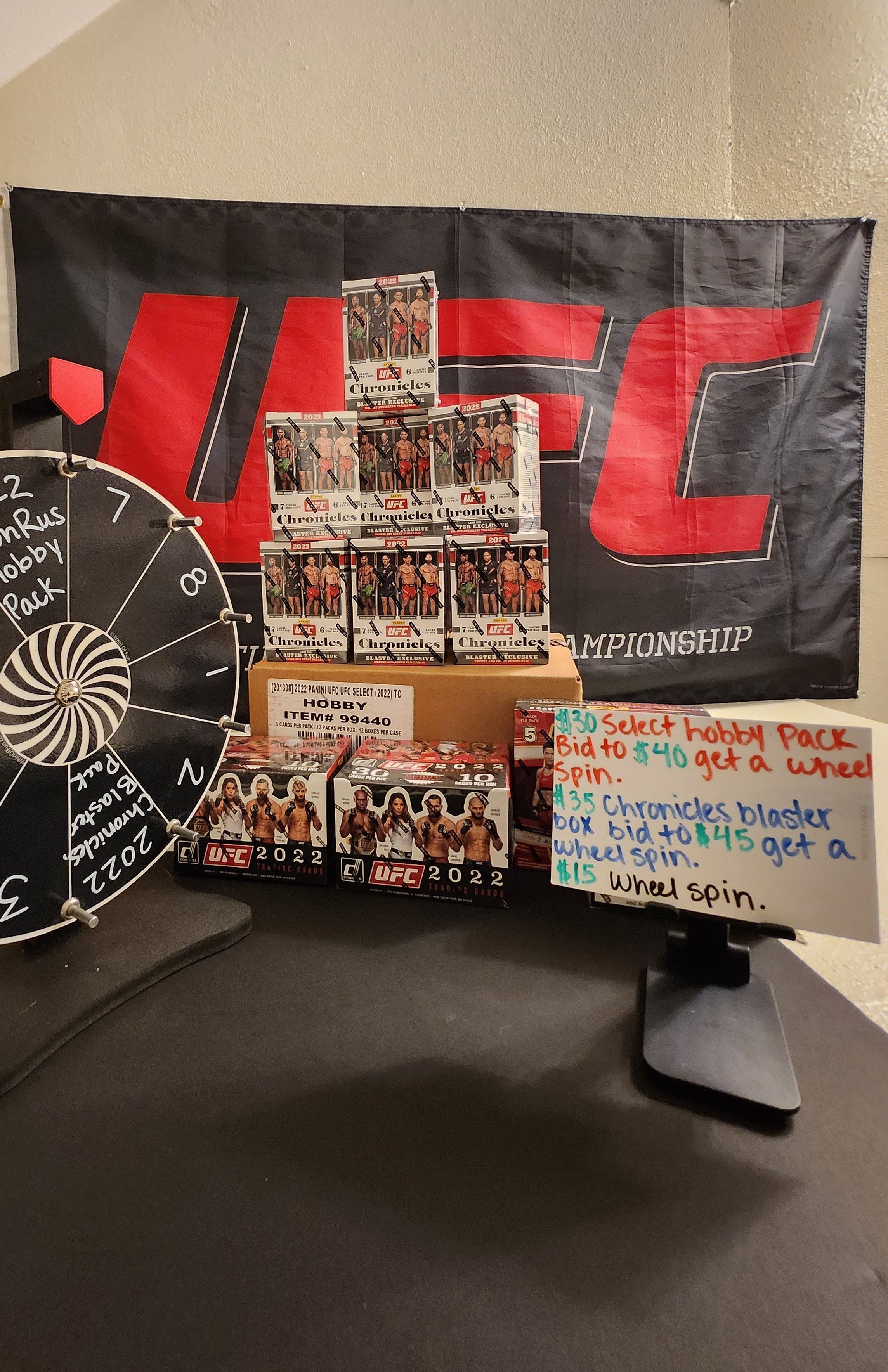 Whatnot 2022 UFC Chronicles Blaster Boxes, 2022 Select Packs, Wheel
