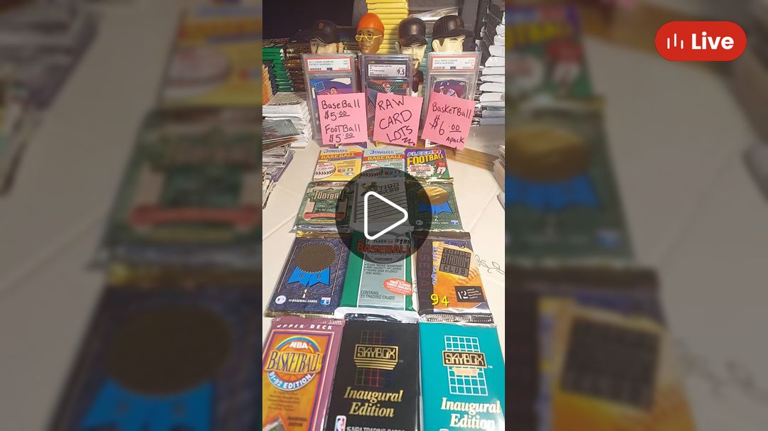 Whatnot 🔥🔥🔥 90s wax packs and raw cards ready for grading card lots