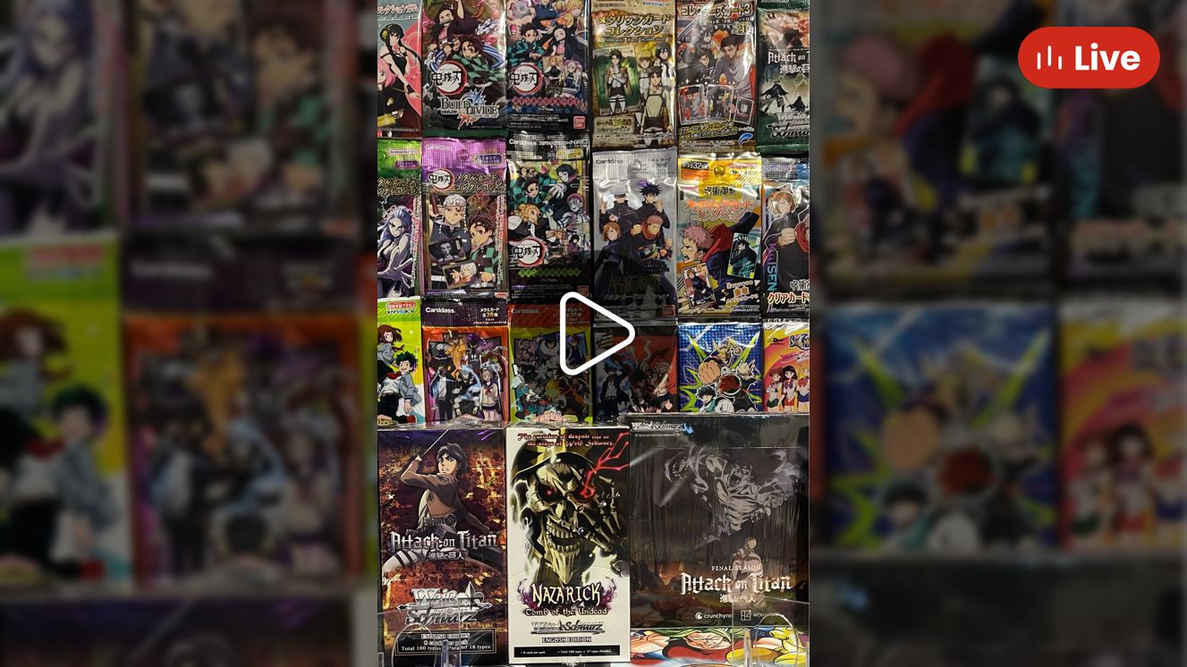 Whatnot   30 Different Licensed Anime Packs In Stock! Livestream By