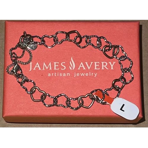 James Avery Twisted Wire Connected Hearts Charm Bracelet