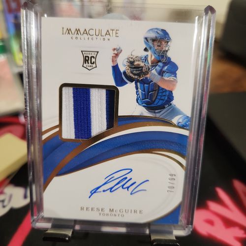 2019 Panini Immaculate RPA Rookie Patch Auto /99 Reese McGuire Blue Jays