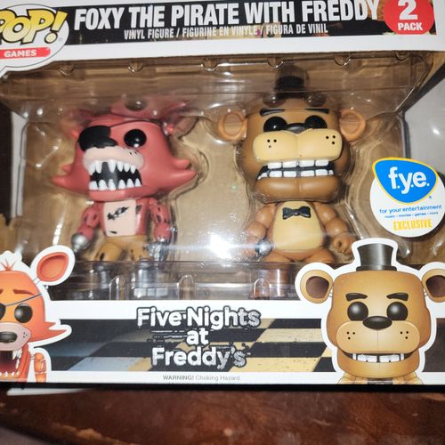  Funko POP Games: Five Nights at Freddy's – Foxy the Pirate Fox  with Freddy Fazbear – FYE 2 pack Exclusive : Toys & Games