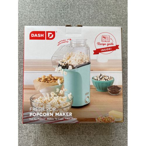 Dash Popcorn Maker Fresh Pop Hot Air Popper 16 Cups 1400 Watts