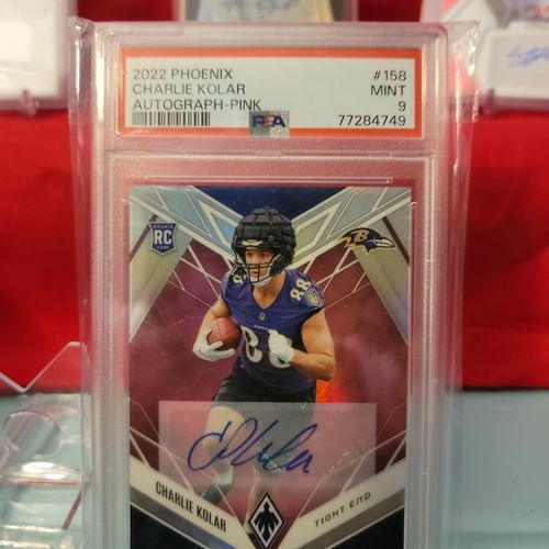 2022 Panini Phoenix Autograph Pink #158 Charlie Kolar Signed Rookie Card  (#61/99) – PSA MINT 9 on Goldin Auctions